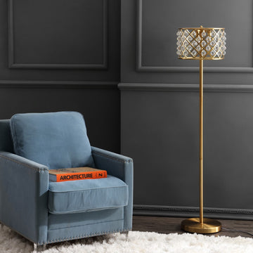 Elizabeth 60" Crystal/Metal LED Floor Lamp - JONATHAN Y